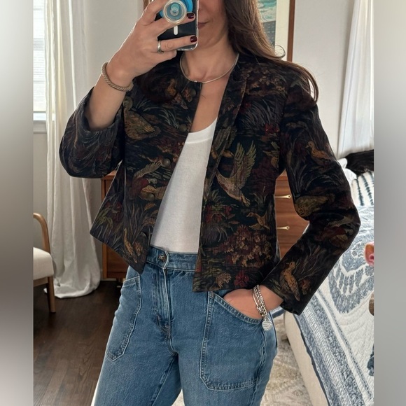 Lands End Vintage Brocade Duck Jacket - Picture 9 of 9